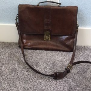 Leather Brown Book or Laptop Bag